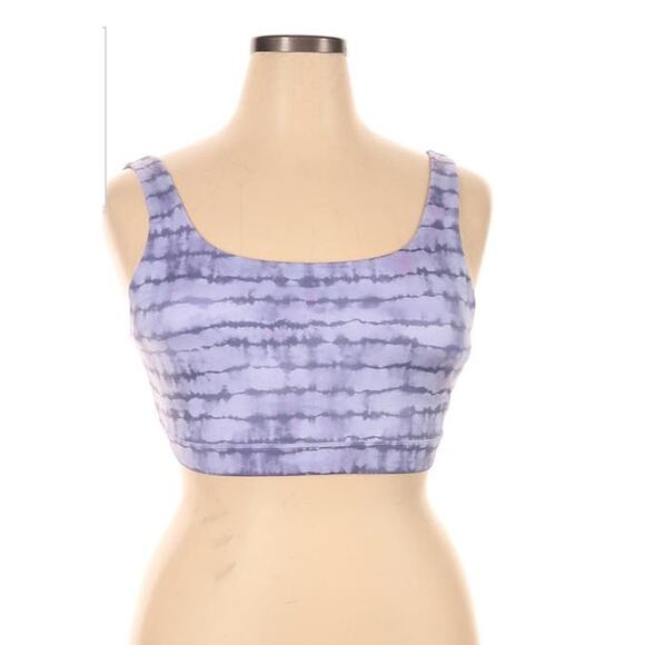 Athleta Exhale Sports Bra XS A-C Purple Tie-Dye Print Medium Support EUC - Picture 1 of 8